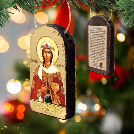Saint Barbara Religious Orthodox Sacred Icon Ornament - Inspirational Icon Decor - 87038-3