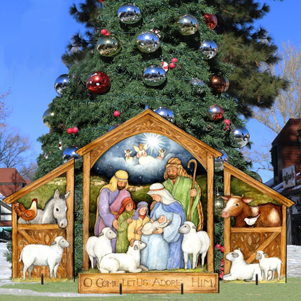 Holy Family Nativity Outdoor Decor Set of 3 by Susan Winget - Nativity Holiday Decor - 8471113F-S3-SW-1