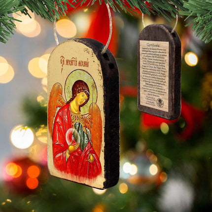 Saint Michael Religious Orthodox Sacred Icon Ornament - Inspirational Icon Decor - 87027-3