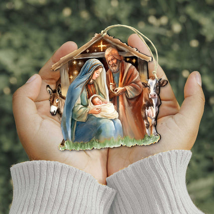 Born Under Bright Star Nativity Wooden Ornaments by G. DeBrekht Nativity Holiday Decor - 8611082-4