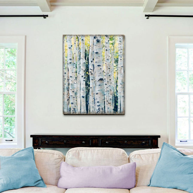 Birch Grove Art Wooden Wall Art by Nature Wonders - Nature Wildlife Decor  - 95390B-0