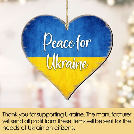 Piece for Ukraine Heart Wooden Ornaments by G. DeBrekht - International Decor - 8187122-1