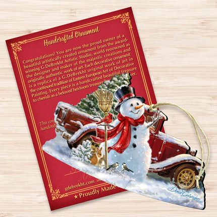 Frosty Forest Friends Wooden Ornaments by Gelsinger - Christmas Santa Snowman Decor - 8161024-1624-3