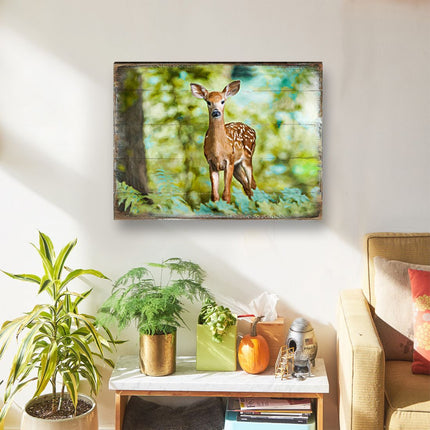 Forest Deer Art Wooden Wall Art by Nature Wonders - Nature Wildlife Decor  - 95290B-2