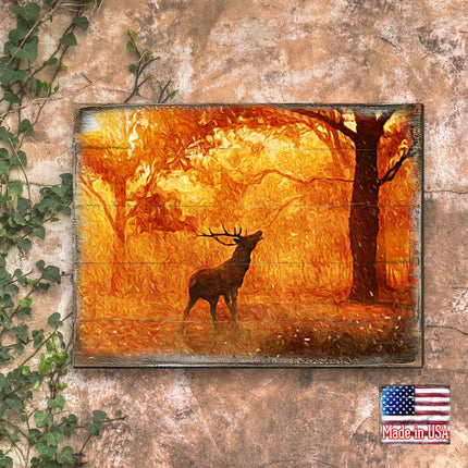 Forest Fire Art Wooden Wall Art by Nature Wonders - Nature Wildlife Decor  - 95291B-1