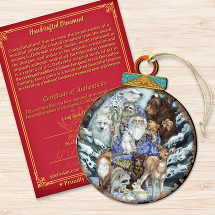 Gather in Peace Father Winter Animals Wooden Ornaments by J. Bergsma - Christmas Decor - 8591968-JB-2