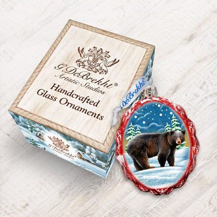 Grizzly Bear Mercury Glass Ornament by G. DeBrekht - Wildlife Holiday Decor - 771036-2