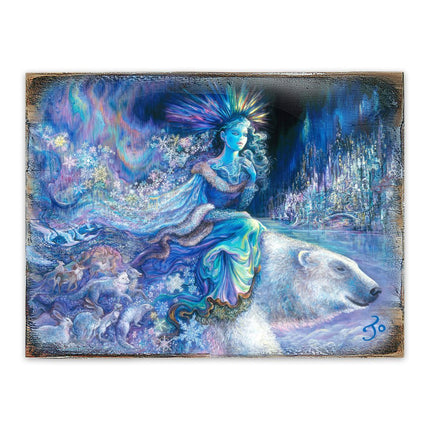 Polar Princess Fantasy Wooden Wall Art by Josephine Wall - Fantasy Decor - 852126-JW-1