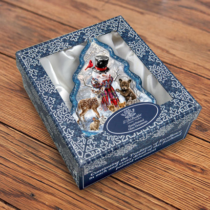 Forest Friends Tree Glass Ornament by D. Gelsinger - Christmas Santa Snowman Decor - 762-109-DG-3