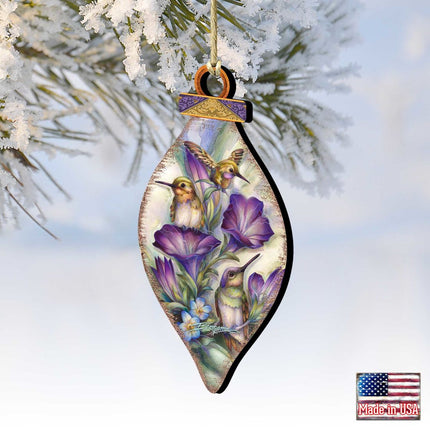 Everlasting Friendship Hummingbirds Wooden Ornaments by J. Bergsma - Wildlife Holiday Decor - 8591936-JB-2