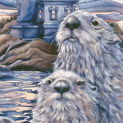 Starlight Otter Lighthouse Wall Hanger by J. Bergsma - Coastal Sea-Life Decor - 8591572W-JB-2
