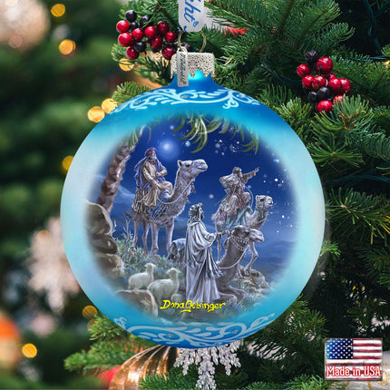 Let Us Adore Him Glass Ornament by D. Gelsinger - Nativity Holiday Decor - 71159-1839-1