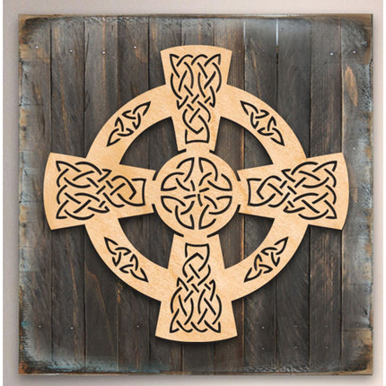 Celtic Wheel Cross Art Wooden Wall Art by Celtic Art - Celtic Decor - 953161B-4