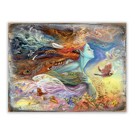 Spirit of Flight Fantasy Wooden Wall Art by Josephine Wall - Fantasy Decor - 852144-JW-1