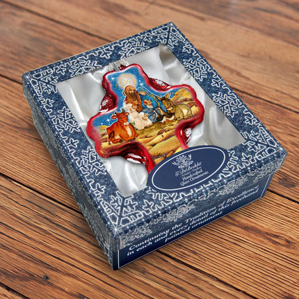 Nativity Cross Glass Ornament Holiday Splendor by Debrekht 758-018-3