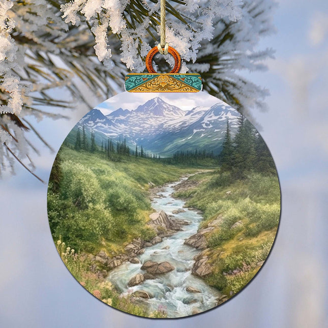 Alaskan Wilderness Wooden Ornaments by G.Debrekht - Wildlife Holiday Decor - 870076-0