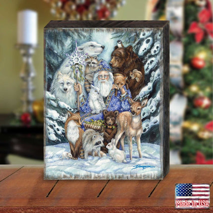 Gather in Peace Father Winter Animals Wooden Wall Art by J. Bergsma - Nature Wildlife Decor - 85922968B-JB-2