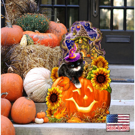 Halloween Kitten Door Decor by D. Gelsinger - Thanksgiving Halloween Decor - 8461066H-DG-1