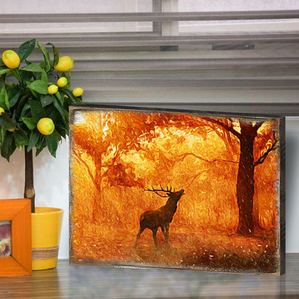 Forest Fire Art Wooden Wall Art by Nature Wonders - Nature Wildlife Decor  - 95291B-3