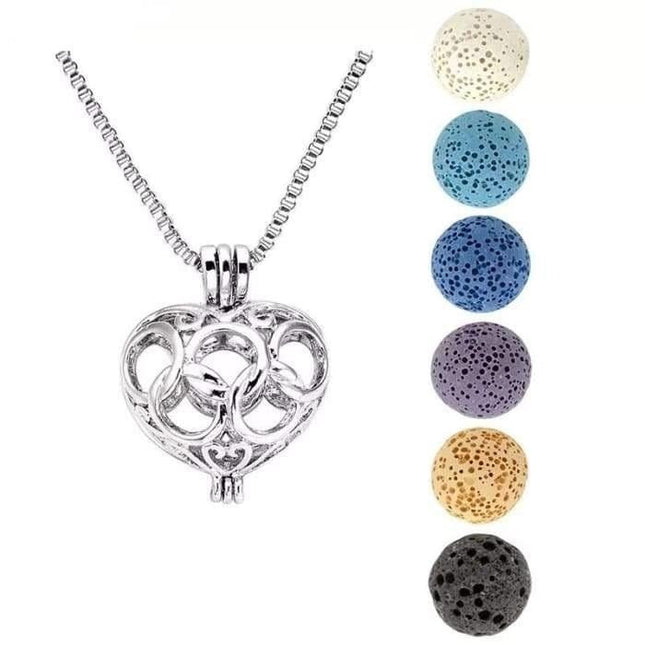 Cage Lava Stone Necklace-0
