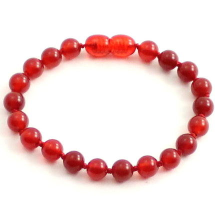 Carnelian Gemstone Knotted Red Anklet Bracelet-0