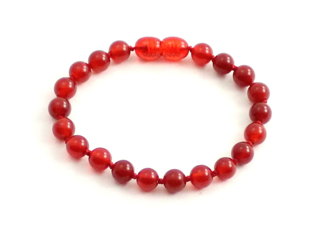 Carnelian Gemstone Knotted Red Anklet Bracelet-0