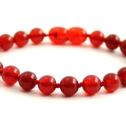 Carnelian Gemstone Knotted Red Anklet Bracelet-4