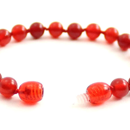 Carnelian Gemstone Knotted Red Anklet Bracelet-3