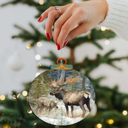 Elk in the Wilderness Wooden Ornaments by G.Debrekht - Wildlife Holiday Decor - 870055-3