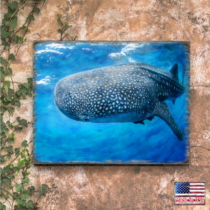 Blue Whale Art Wooden Wall Art by Nature Wonders - Nature Wildlife Decor  - 95401B-1