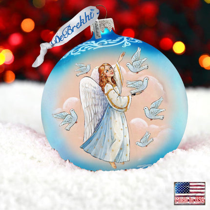 Serenity Angel Glass Ornament by G. DeBrekht - Nativity Holiday Decor - 73366-1