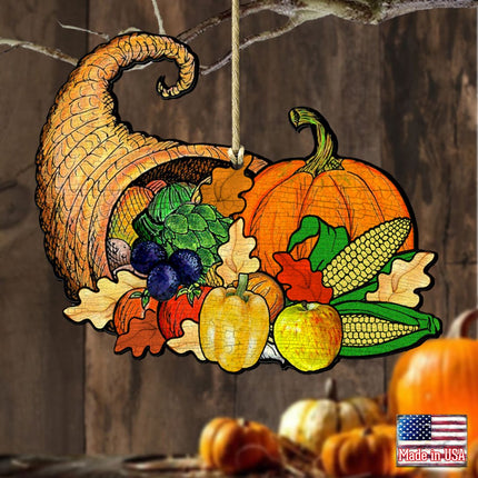 Give A Thanks Wooden Ornaments by G. DeBrekht - Thanksgiving Halloween Decor - 8158905-1