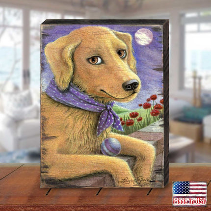 Flowers Fetch & Fun Wooden Wall Art by Laura Seeley - Pets Dog and Cats Decor - 8511111B-1
