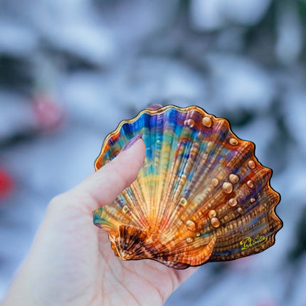 Coastal Christmas Decor - Rainbow Shell Wooden Ornaments by G.Debrekht Coastal Holiday Decor - 8688196-2