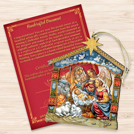 Miracle Nativity Holy Family Wooden Ornaments by G. DeBrekht - Nativity Holiday Decor - 8114031-3