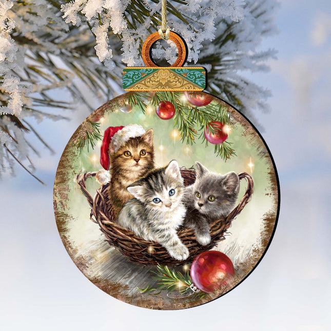 Christmas Kittens Wooden Ornaments by Gelsinger - Christmas Decor - 8021117-1607-0