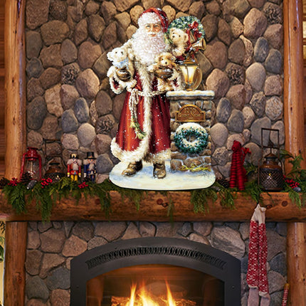 Silent Night Santa Christmas Door Decor by D. Gelsinger - Christmas Santa Snowman Decor - 8461013H-1315-2