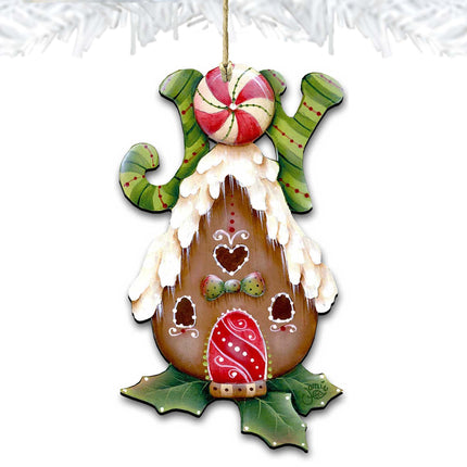 Joy Gingerbread House Wooden Ornaments by Jamie Mills-Price - Christmas Decor - 8457507-4