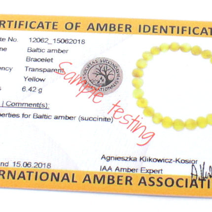 Amber Bean Baltic Cognac Stretch Bracelet-3
