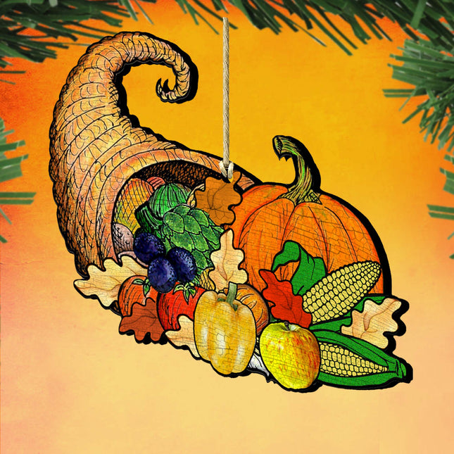 Give A Thanks Wooden Ornaments by G. DeBrekht - Thanksgiving Halloween Decor - 8158905-0