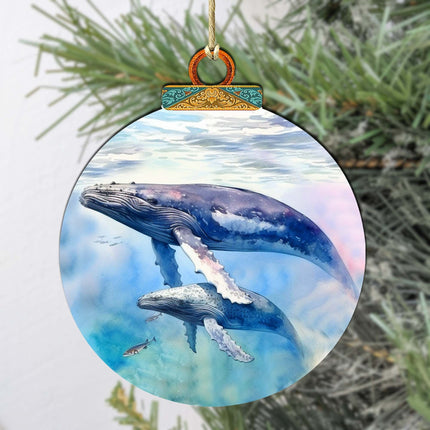 Humpback Harmony Wooden Ornaments by G.Debrekht - Wildlife Holiday Decor - 870012-1