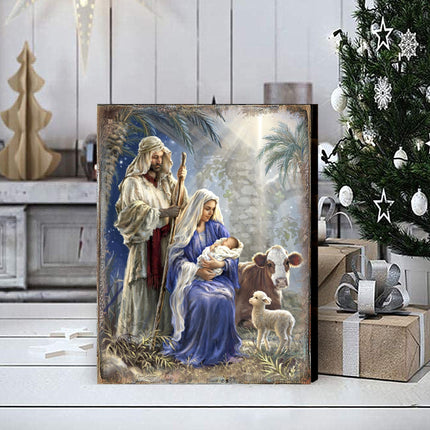 Holy Night Wooden Wall Art by D. Gelsinger - Nativity Holiday Decor - 95631B-1618-0