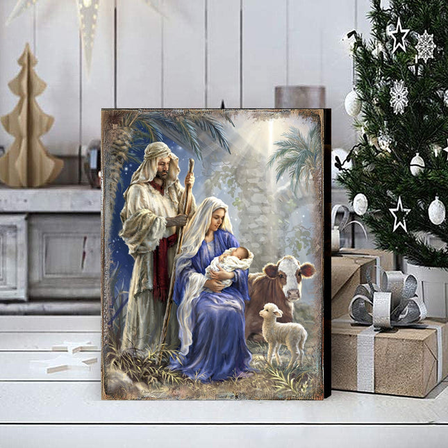 Holy Night Wooden Wall Art by D. Gelsinger - Nativity Holiday Decor - 95631B-1618-0
