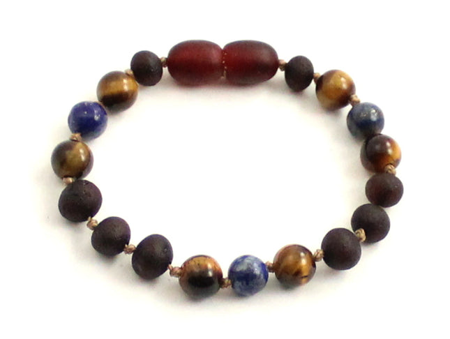 Amber and Tiger's Eye Anklets or Bracelets-0