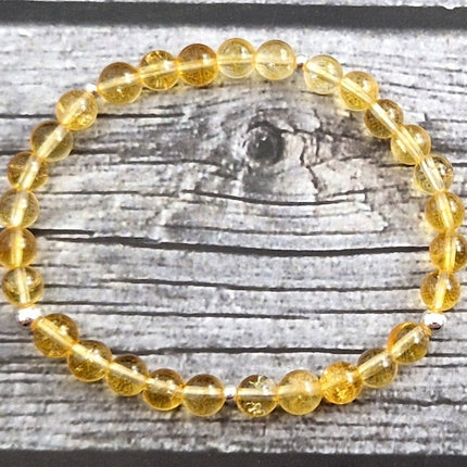 Stretch Bracelet With Silver and Citrine Gemstone-0