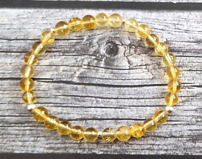 Stretch Bracelet With Silver and Citrine Gemstone-0