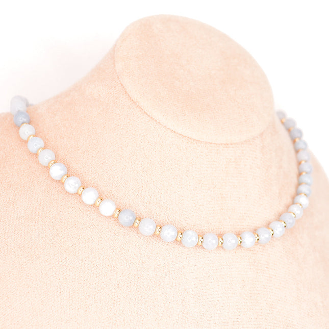 CIRCE | Necklace in Aquamarine and 18 and 24 carat gold plated-0