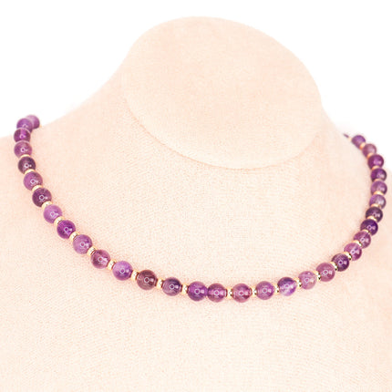 CIRCE | Necklace in Amethyst and 18 and 24 carat gold plated-0