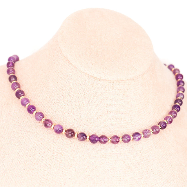 CIRCE | Necklace in Amethyst and 18 and 24 carat gold plated-0