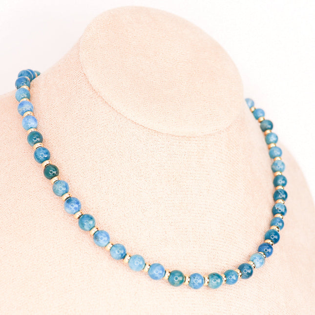 CIRCE | Necklace in Blue Apatite and 18 and 24 carat Gold plated-0